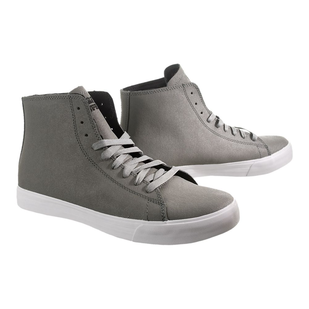 Baskets Montantes Supra Thunder High Grise Grey/Waxed Canvas Femme | GVK-89085026